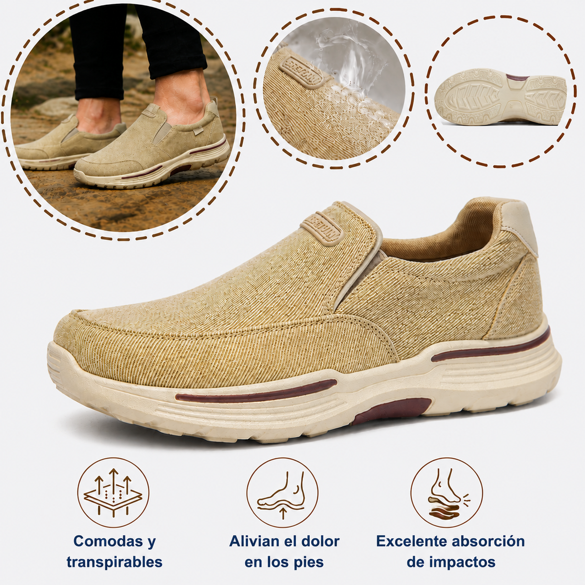 ⏰ ¡30% de descuento hoy! ¡No te lo pierdas! 🔥 Calzado ortopédico de alta calidad con diseño ergonómico y excelente soporte 🦶 Soporte para el arco del pie: ayuda a aliviar el dolor de pies.