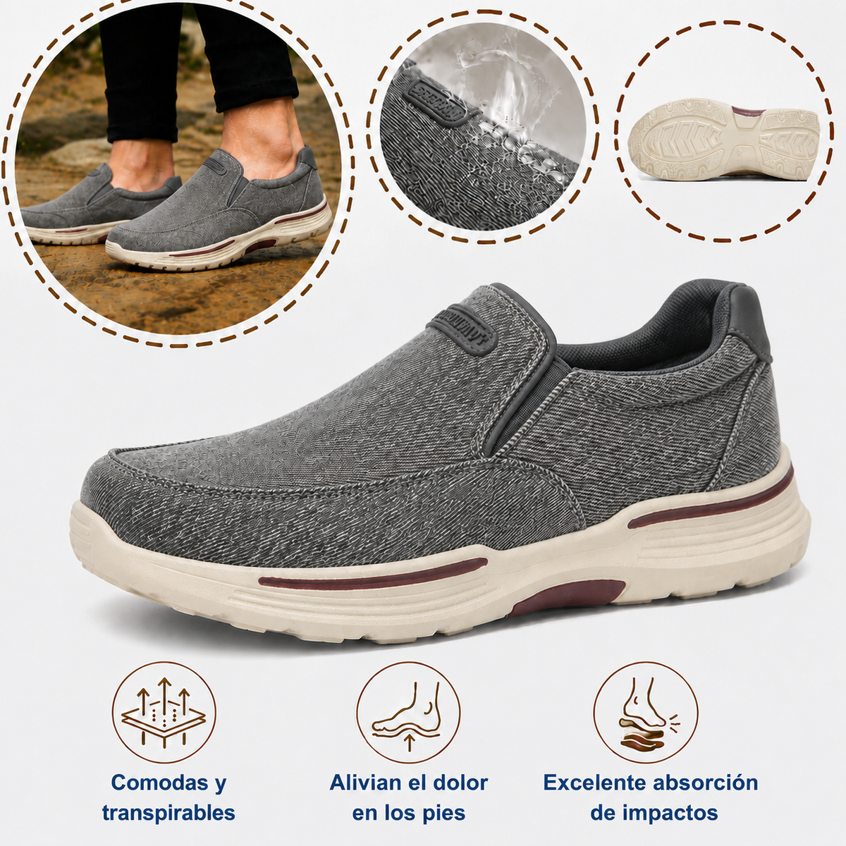 ⏰ ¡30% de descuento hoy! ¡No te lo pierdas! 🔥 Calzado ortopédico de alta calidad con diseño ergonómico y excelente soporte 🦶 Soporte para el arco del pie: ayuda a aliviar el dolor de pies.