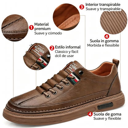 🐂 Zapatos de piel de becerro para hombre, fabricados en Australia 👞 Cosidos a mano, fáciles de poner y quitar ✅ Soporte para el arco del pie, alivio del dolor: caminar cómodamente