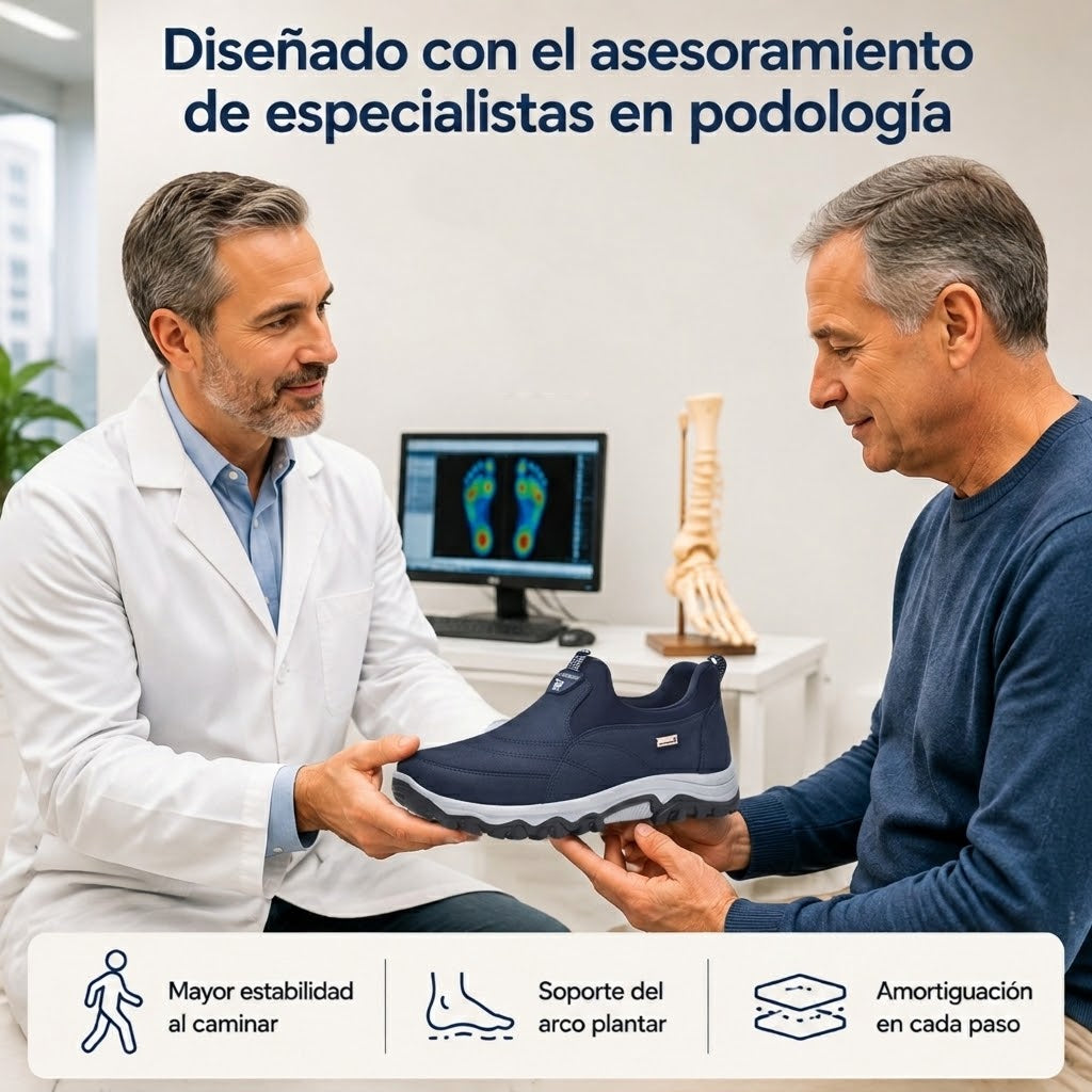 ⏰ ¡30% de descuento hoy! ¡No te lo pierdas! 🔥 Calzado ortopédico de alta calidad con diseño ergonómico y excelente soporte 🦶 Soporte para el arco del pie: ayuda a aliviar el dolor de pies.