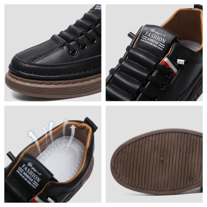 🐂 Zapatos de piel de becerro para hombre, fabricados en Australia 👞 Cosidos a mano, fáciles de poner y quitar ✅ Soporte para el arco del pie, alivio del dolor: caminar cómodamente