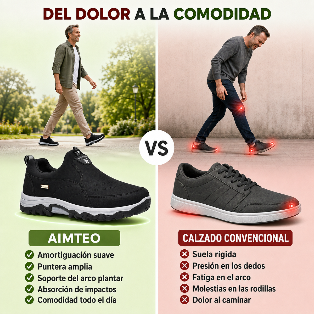 ⏰ ¡30% de descuento hoy! ¡No te lo pierdas! 🔥 Calzado ortopédico de alta calidad con diseño ergonómico y excelente soporte 🦶 Soporte para el arco del pie: ayuda a aliviar el dolor de pies.